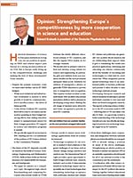click to read/download .pdf - „Strengthening Europe’s competitiveness by more cooperation in science and education“ by Prof. Edward G. Krubasik